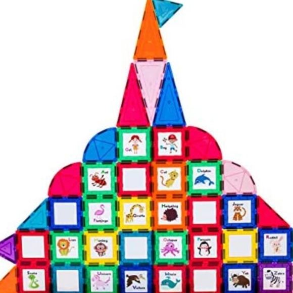 New Picasso Tiles 102 Piece Magnetic Building Tile Sed-3D Magnetic Puzzle-Sealed - Picture 4 of 9